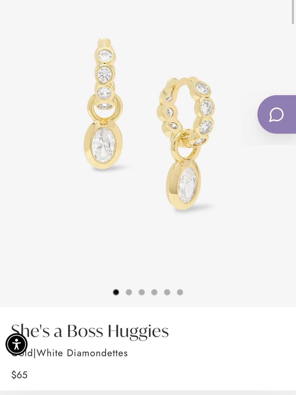Melinda Maria She’s a Boss Huggie Earrings Yellow Gold NWOT